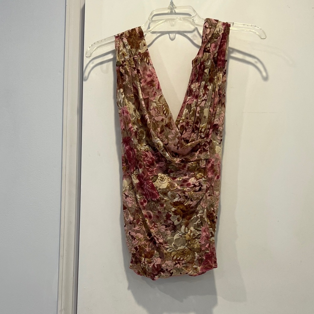 Floral Drape Neck Top